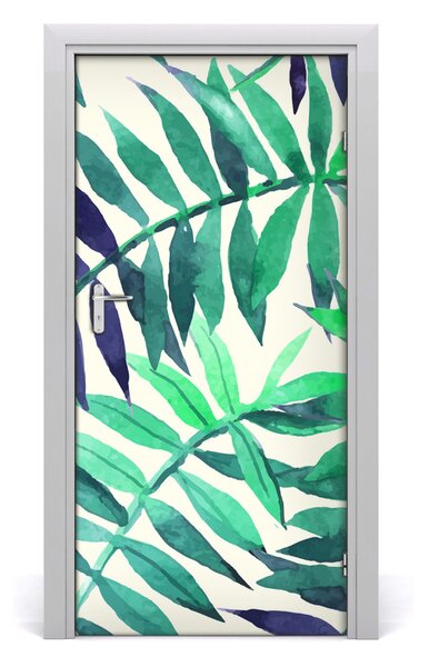 Autocolante pentru usi frunze tropicale
