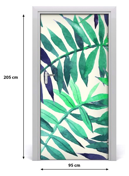Autocolante pentru usi frunze tropicale