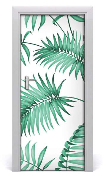 Autocolante pentru usi frunze tropicale