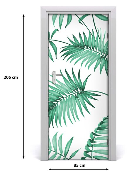 Autocolante pentru usi frunze tropicale