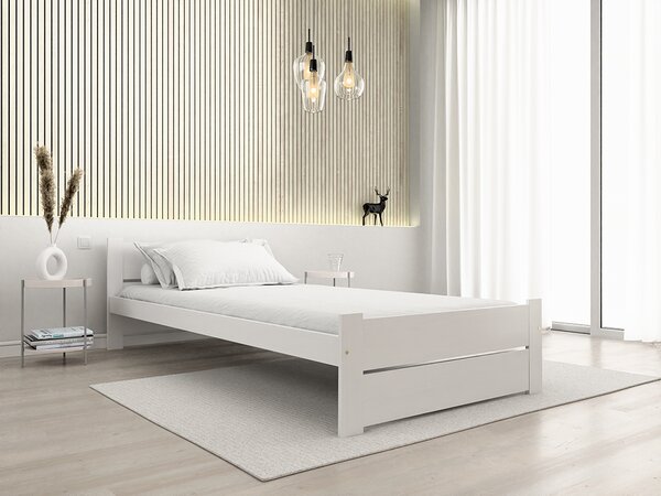 Pat de o persoana Culoare alb, IKAROS DOUBLE 90 x 200 cm Saltele: Fara saltea, Somiera pat: Fara somiera