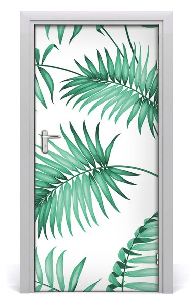 Autocolante pentru usi frunze tropicale