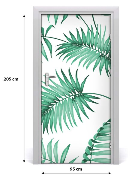 Autocolante pentru usi frunze tropicale