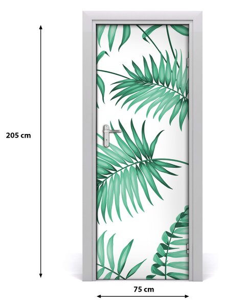 Autocolante pentru usi frunze tropicale