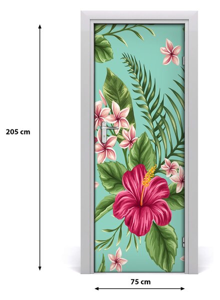 Autocolante pentru usi flori Hawaii