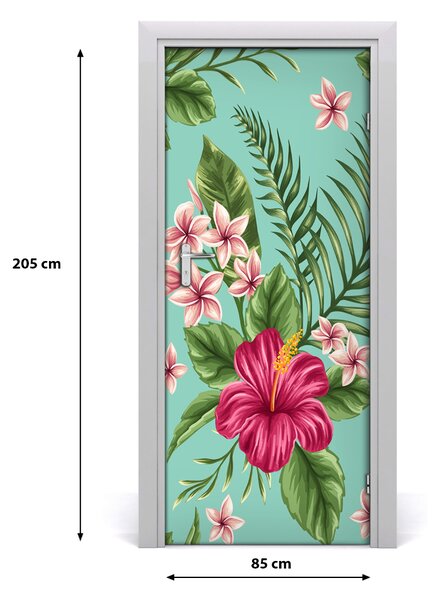 Autocolante pentru usi flori Hawaii