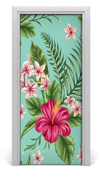 Autocolante pentru usi flori Hawaii