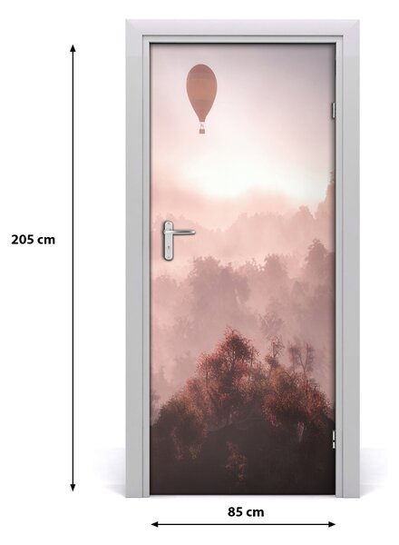 Autocolante pentru usi Flying pădure balon