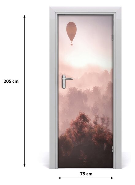 Autocolante pentru usi Flying pădure balon