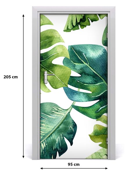 Autocolante pentru usi frunze tropicale