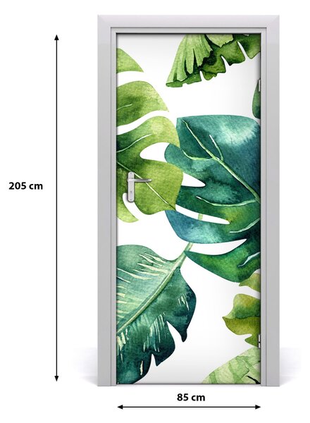 Autocolante pentru usi frunze tropicale