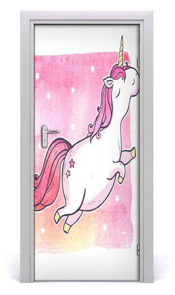 Autocolante pentru usi unicorn roz