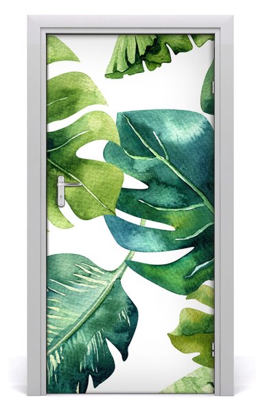 Autocolante pentru usi frunze tropicale
