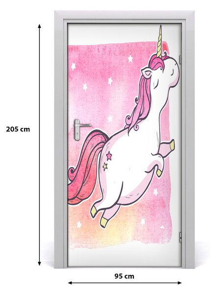 Autocolante pentru usi unicorn roz
