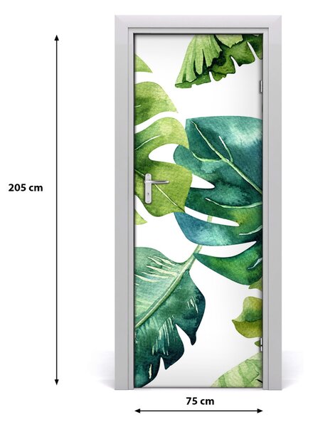 Autocolante pentru usi frunze tropicale
