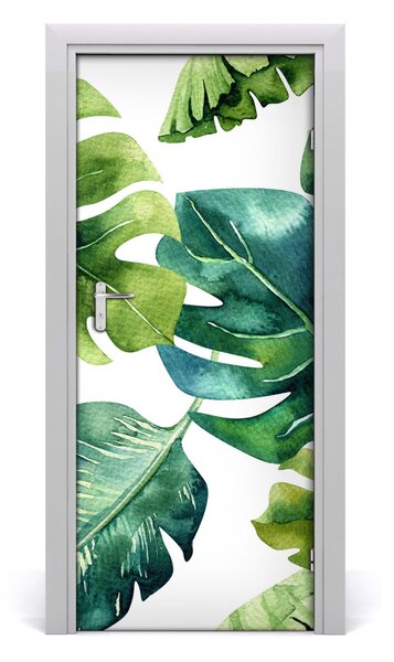 Autocolante pentru usi frunze tropicale