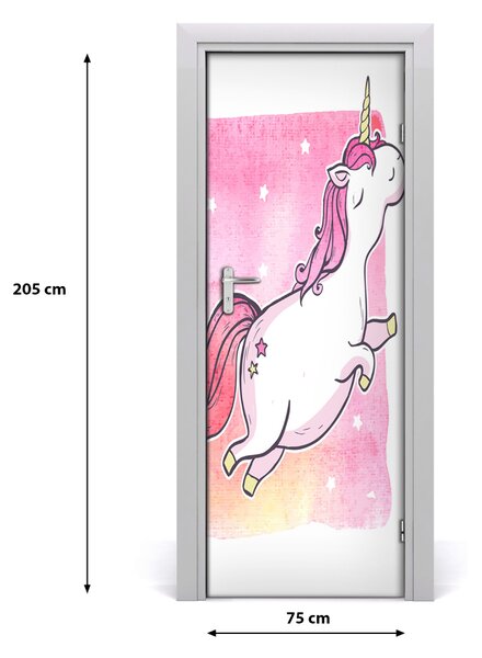 Autocolante pentru usi unicorn roz