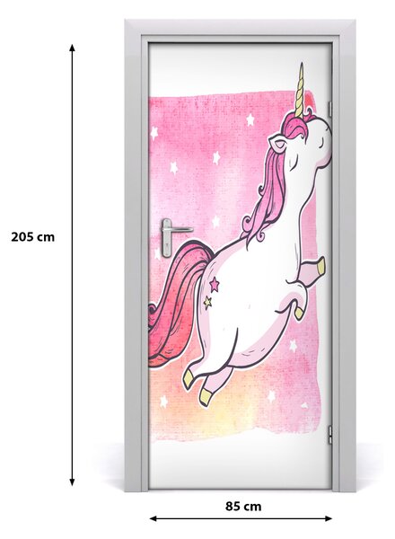 Autocolante pentru usi unicorn roz