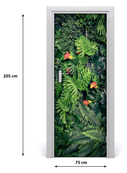 Autocolante pentru usi Eticheta autocolant plante tropicale UȘĂ