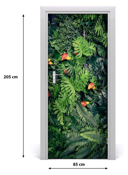 Autocolante pentru usi Eticheta autocolant plante tropicale UȘĂ