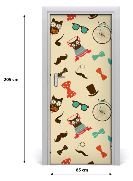Autocolante pentru usi Owl ochelari de biciclete