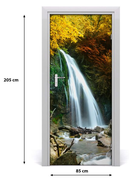 Autocolante pentru usi Cascada din pădure