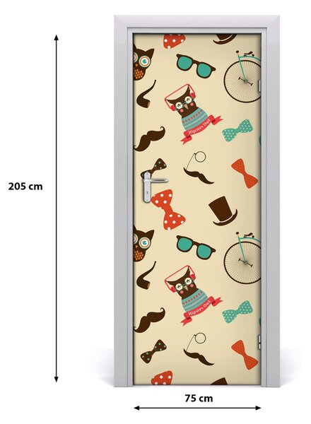 Autocolante pentru usi Owl ochelari de biciclete