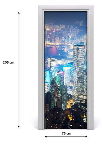 Autocolante pentru usi Auto-adezive pe ușa pe timp de noapte în Hong Kong