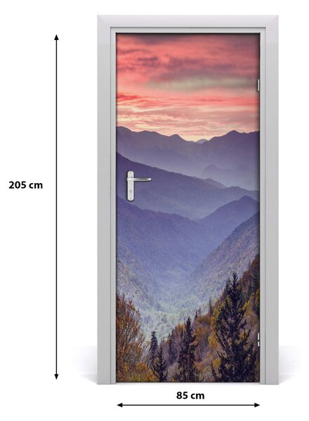 Autocolante pentru usi Ceață peste munți