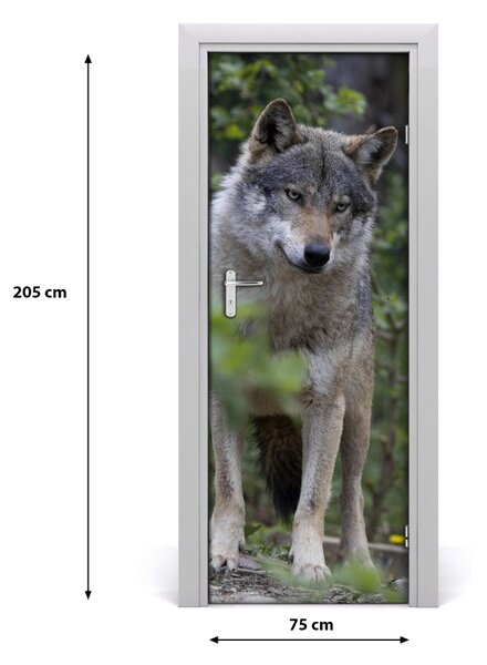Autocolante pentru usi Wolf în pădure