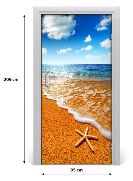 Autocolante pentru usi Starfish pe plajă