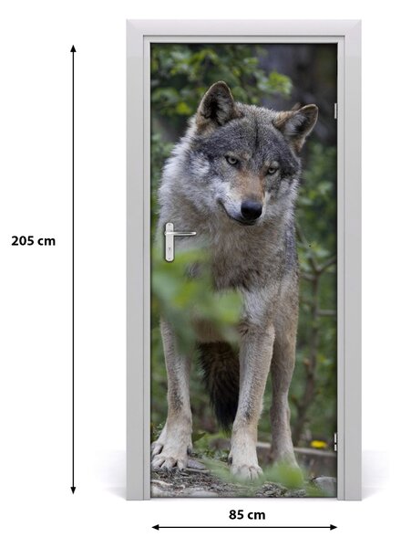 Autocolante pentru usi Wolf în pădure