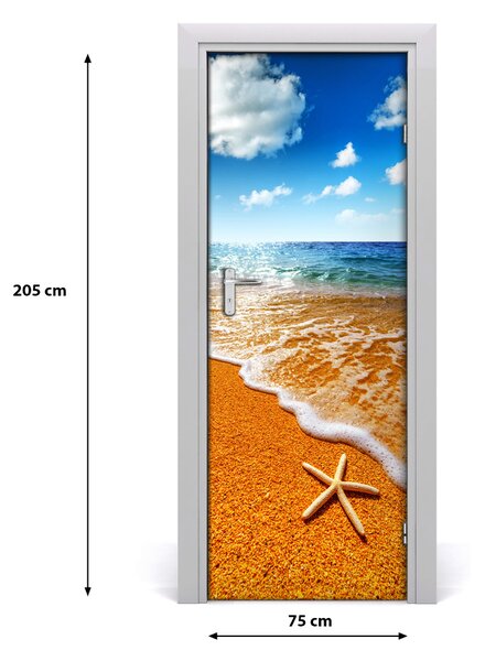 Autocolante pentru usi Starfish pe plajă