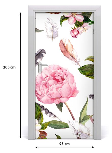 Autocolante pentru usi model floral