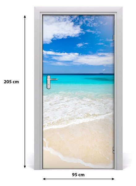 Autocolante pentru usi plaja tropicala