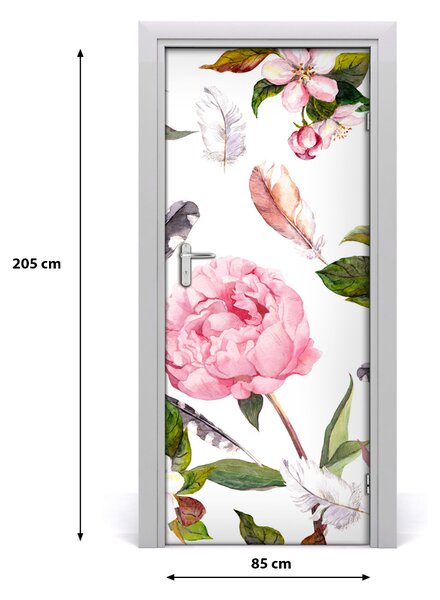 Autocolante pentru usi model floral