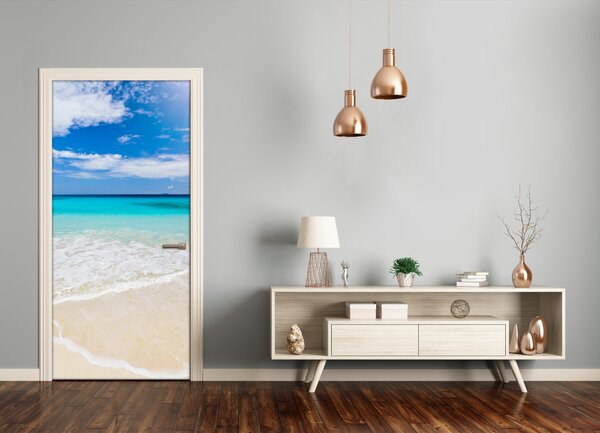Autocolante pentru usi plaja tropicala