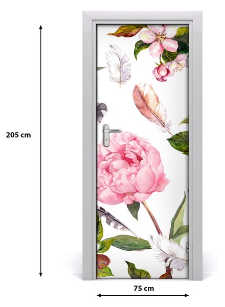 Autocolante pentru usi model floral