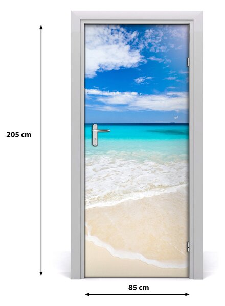 Autocolante pentru usi plaja tropicala