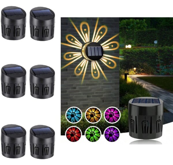 Set 6 lampi solare, LED RGB