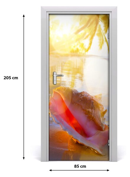 Autocolante pentru usi Seashell pe plaja