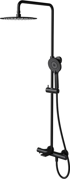 Cersanit Virgo set cadă și duș perete cu termostat cu duș de ploaie negru S951-863