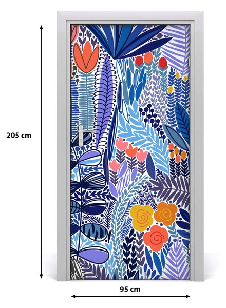 Autocolante pentru usi flori tropicale