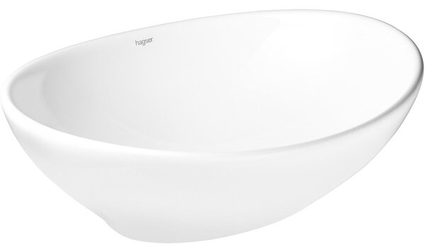 Hagser Agnes lavoar 41x34 cm ovale de blat alb luciu HGR10000040