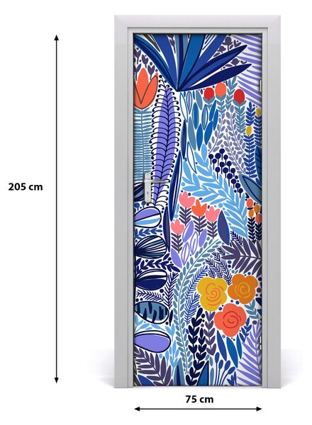 Autocolante pentru usi flori tropicale