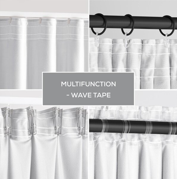 Draperie albă dimout (semi-opacă) din catifea 140x245 cm Pleat – Restilo