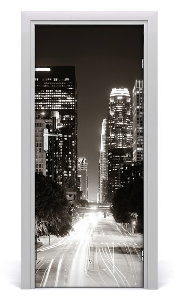 Autocolante pentru usi Auto-adezive pe ușa din Los Angeles, pe timp de noapte