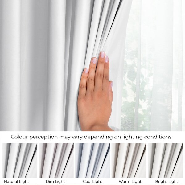 Draperie albă dimout (semi-opacă) din catifea 140x245 cm Pleat – Restilo