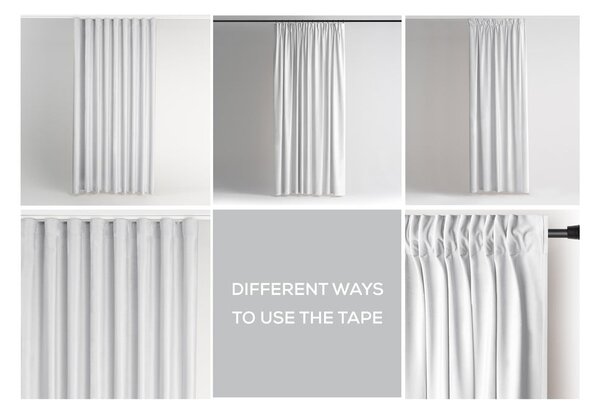 Draperie albă dimout (semi-opacă) din catifea 140x245 cm Pleat – Restilo