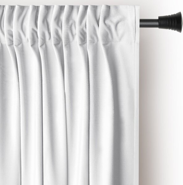 Draperie albă dimout (semi-opacă) din catifea 140x245 cm Pleat – Restilo